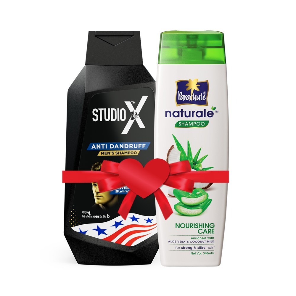 Studio X Anti Dandruff Men's Shampoo 355 ml & Parachute Nourishing Care Shampoo 340 ml Combo