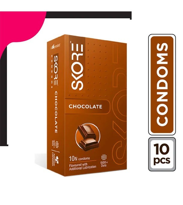 SKORE Chocolate 1500+ Dots 10 Condoms India