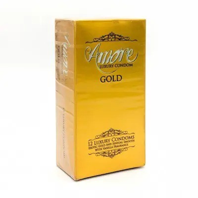 Amore Gold Luxury Condoms - Full Box (3x6=18pcs)