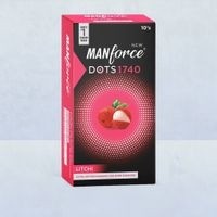 Manforce 1740 Extra Dotted Litchi Flavored Condom 1 Box (10 Pcs) Indian -Condom