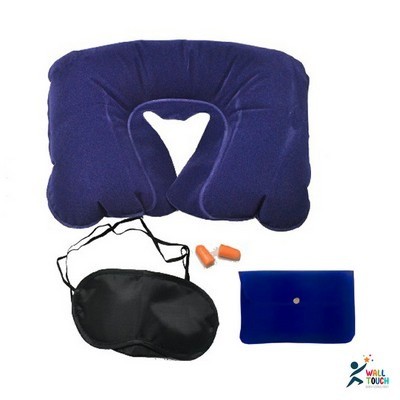 Inflatable Travelling Pillow Set 4 In 1 (Blue)